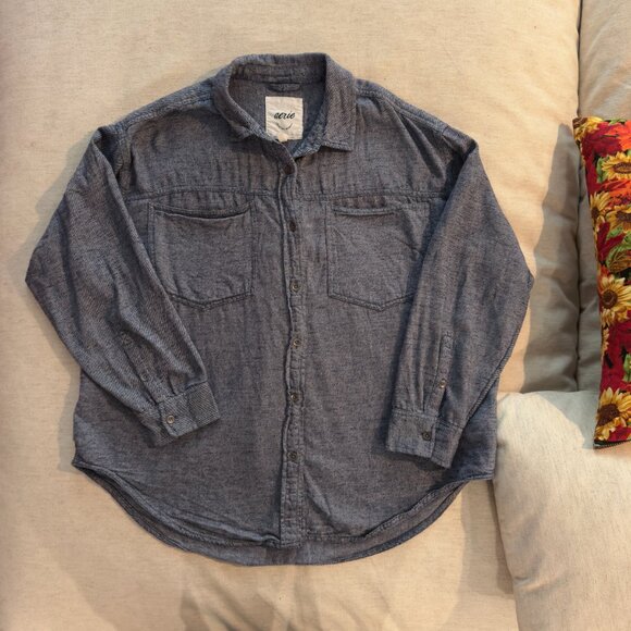 Aerie Anytime Fave Twill Shirt - 100% Cotton (Size M) - Picture 9 of 13
